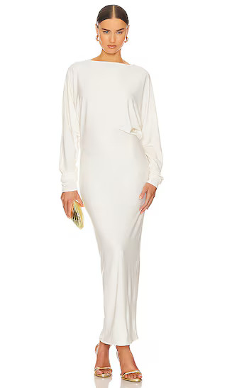 Matte Jersey Open Back Dress in Ivory | Revolve Clothing (Global)