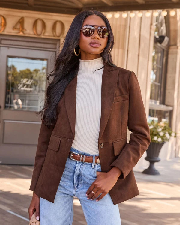 Cabernet Mood Suede Blazer | VICI