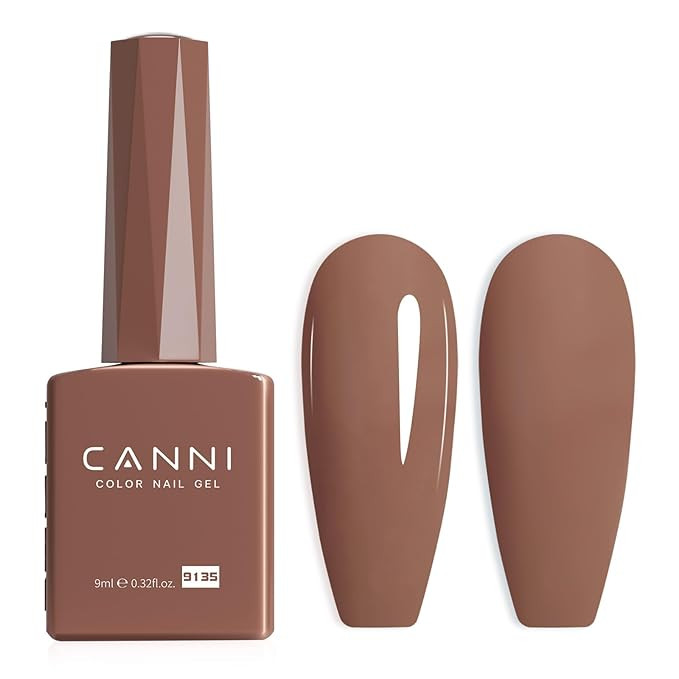 CANNI Brown Gel Nail Polish, 1Pcs Fall Winter Gel Polish Chocolate Brown Color High Gloss Soak Of... | Amazon (US)