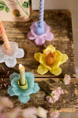 Glass Bloom Taper Holder | Anthropologie (US)