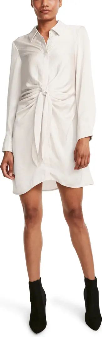 BB Dakota by Steve Madden Tie Waist Long Sleeve Satin Shirt Dress | Nordstrom | Nordstrom