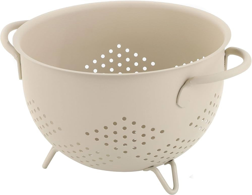 Metal Colander 5 Quart Powder Coated Self-draining Metal Strainer with Base,Kitchen Pasta Fruit V... | Amazon (US)