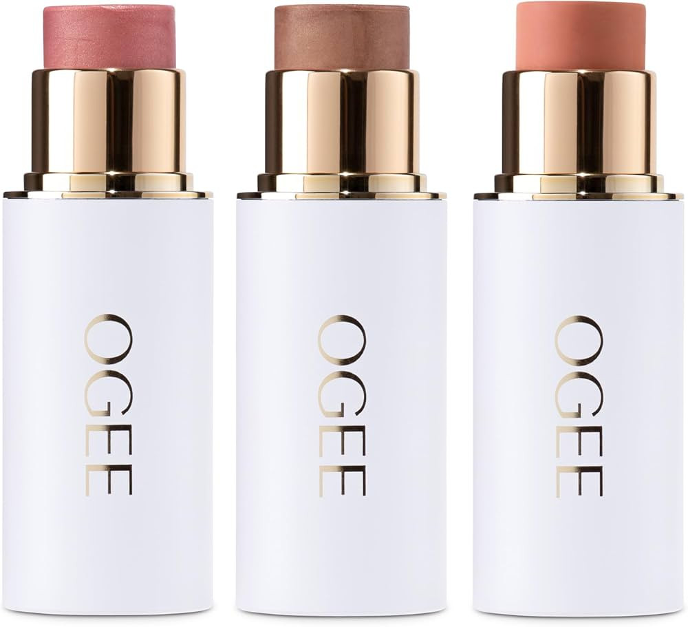 Ogee Face Stick Trio - Golden Contour Stick Makeup Collection - Certified Organic Bronzer, Blush ... | Amazon (US)