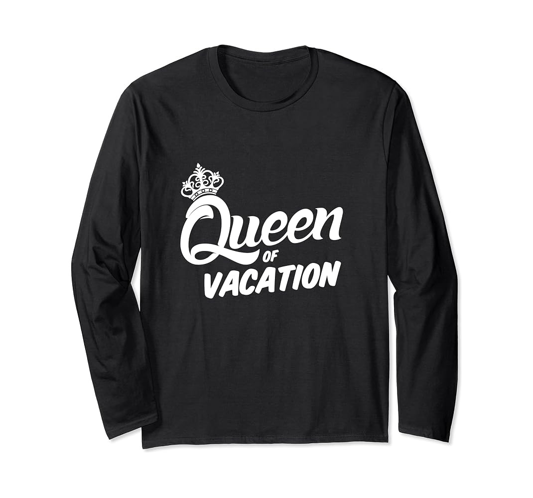 Vacation Queen Vacation Essentials Vacation Must Haves Long Sleeve T-Shirt | Amazon (US)