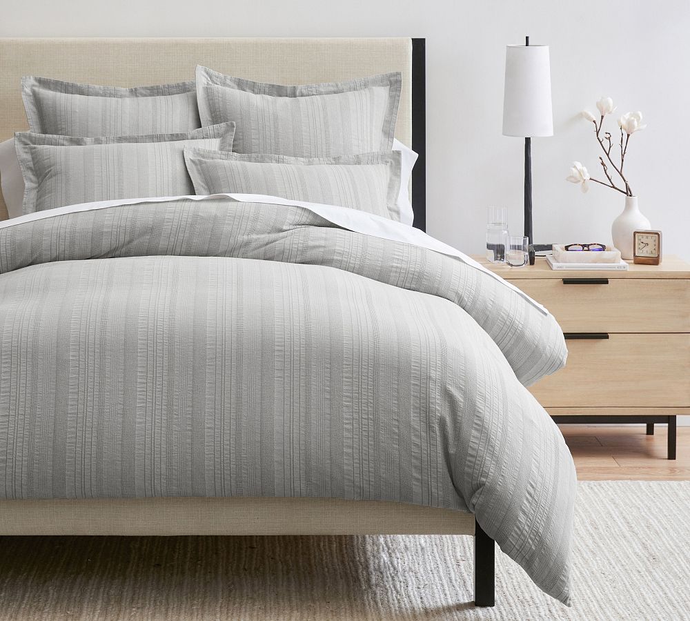 Sonoma Textured Striped Duvet Cover | Pottery Barn (US)