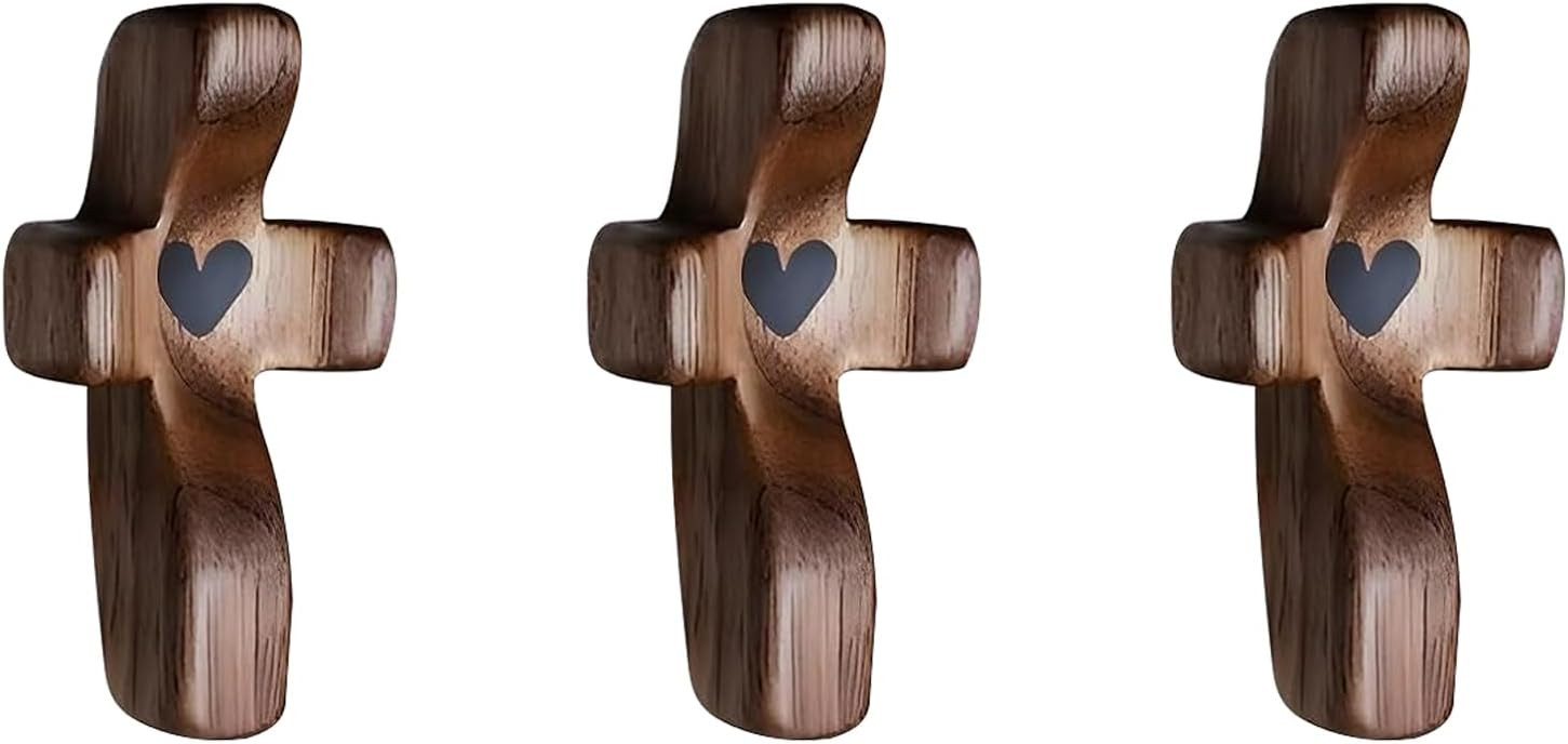 Wooden Cross Fidget Wood Prayer Pocket Cross My Heart Encouragement Gift for Children and Adults(... | Amazon (US)