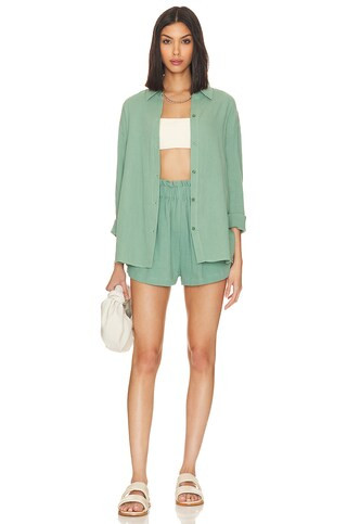 Tempe Beach Shirt | Olive Green Shirt | Green Top | Green Short Set | Shorts Outfits | Revolve Clothing (Global)