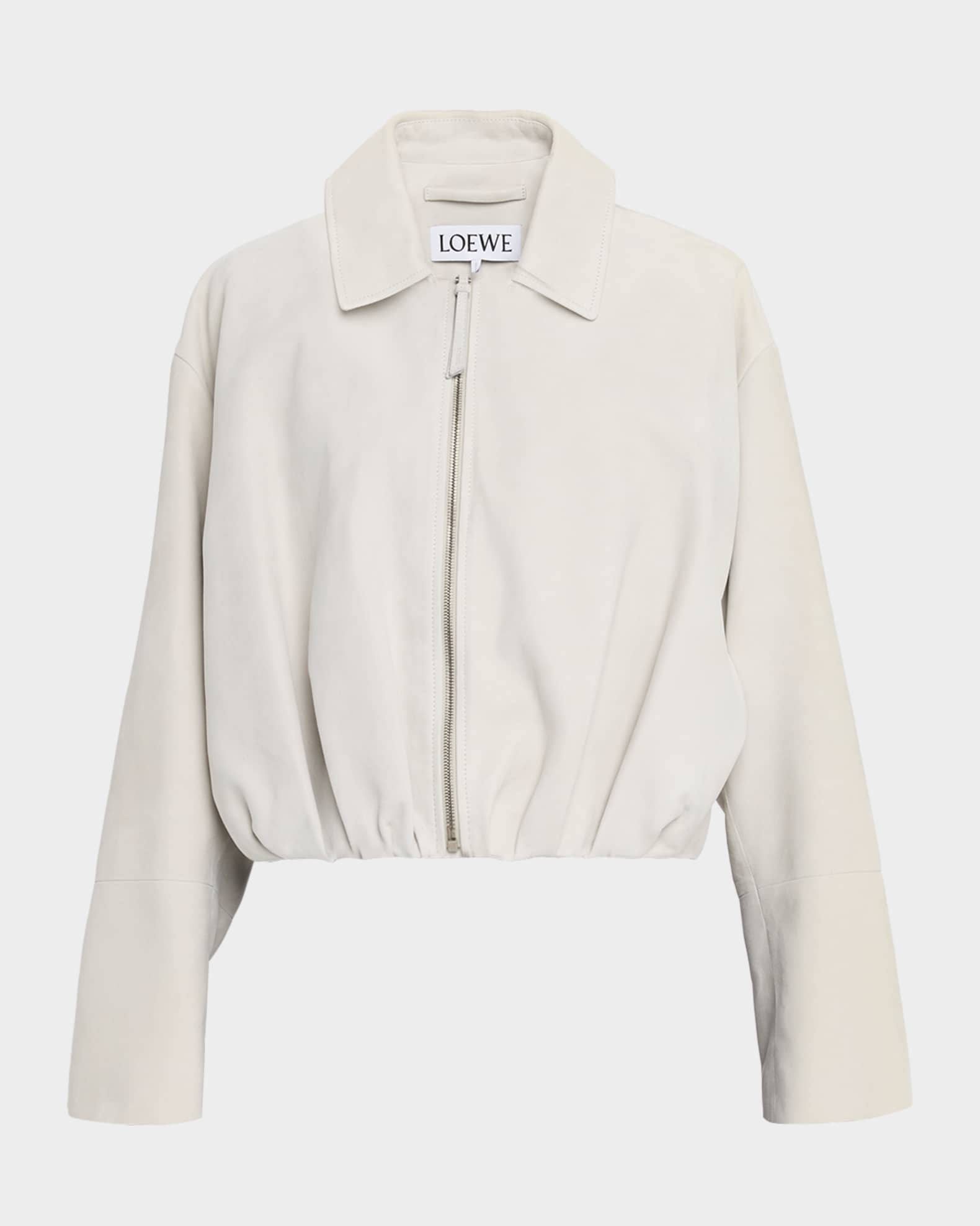 Suede Draped Bomber Jacket | Neiman Marcus
