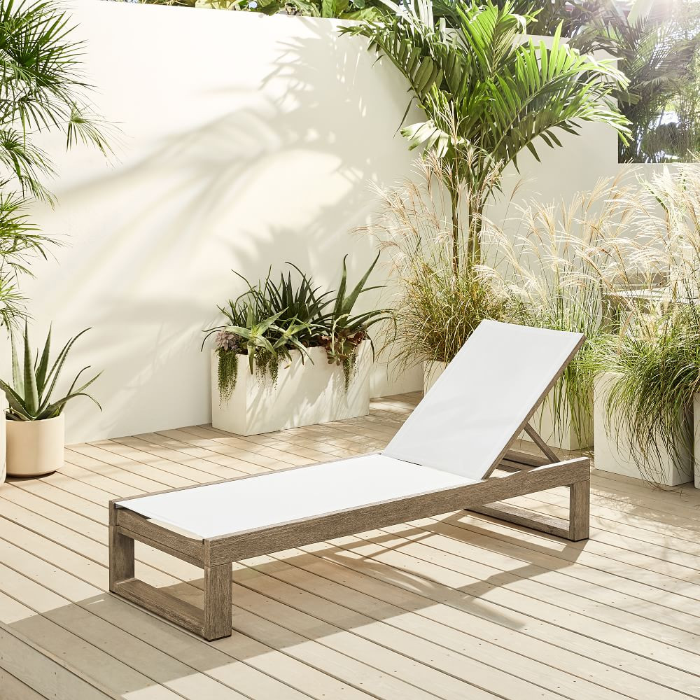 Portside Outdoor Textilene Lounger | West Elm (US)