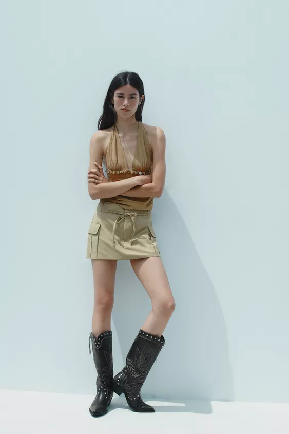 COWBOY STUDDED BOOTS | Zara US