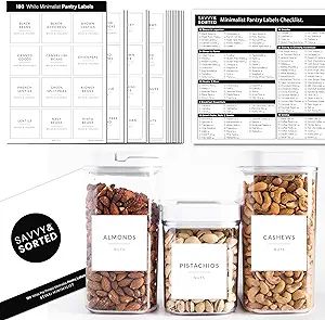 Minimalist Pantry Labels for Food Containers - 180 Food Labels for Organizing Food Storage Labels... | Amazon (US)