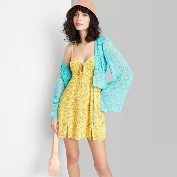 Women's Sleeveless Tie-Front Fit & Flare Woven Dress - Wild Fable™ | Target