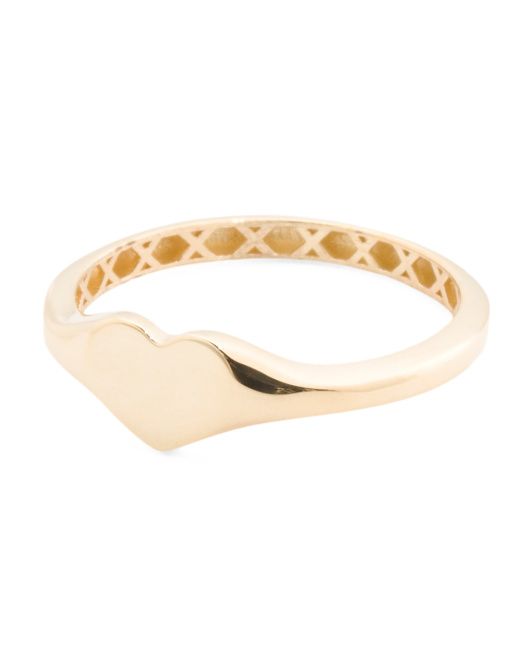 Made In Italy 14k Gold Heart Signet Ring | TJ Maxx