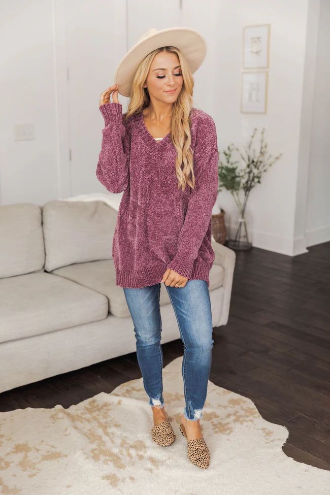 Without A Doubt Purple Sweater SALE | The Pink Lily Boutique
