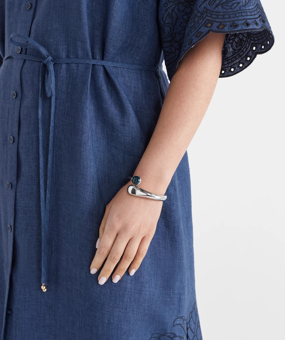 Resin Bead Silver Hinge Cuff | Sussan