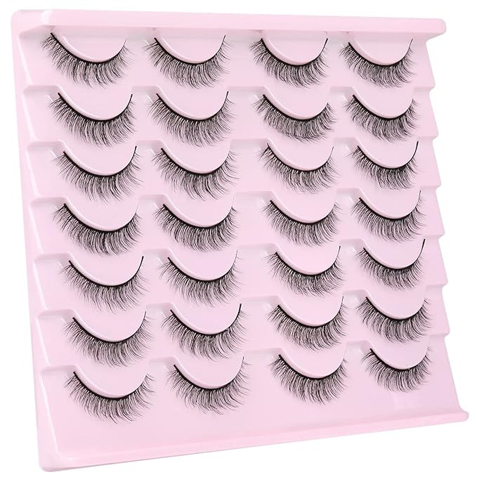 Kiromiro Natural Lashes Wispy Fake Eyelashes Nautal Look 10mm 3D Mink Lashes Extension Fluffy Str... | Amazon (US)