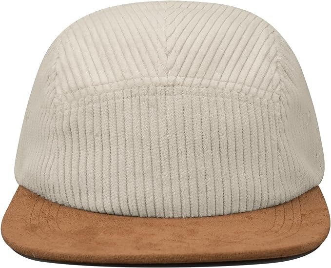 Croogo Classic Corduroy 5 Panel Caps Flat Brim Baseball Cap Unstructured Vintage Dad Hat Men Snap... | Amazon (US)
