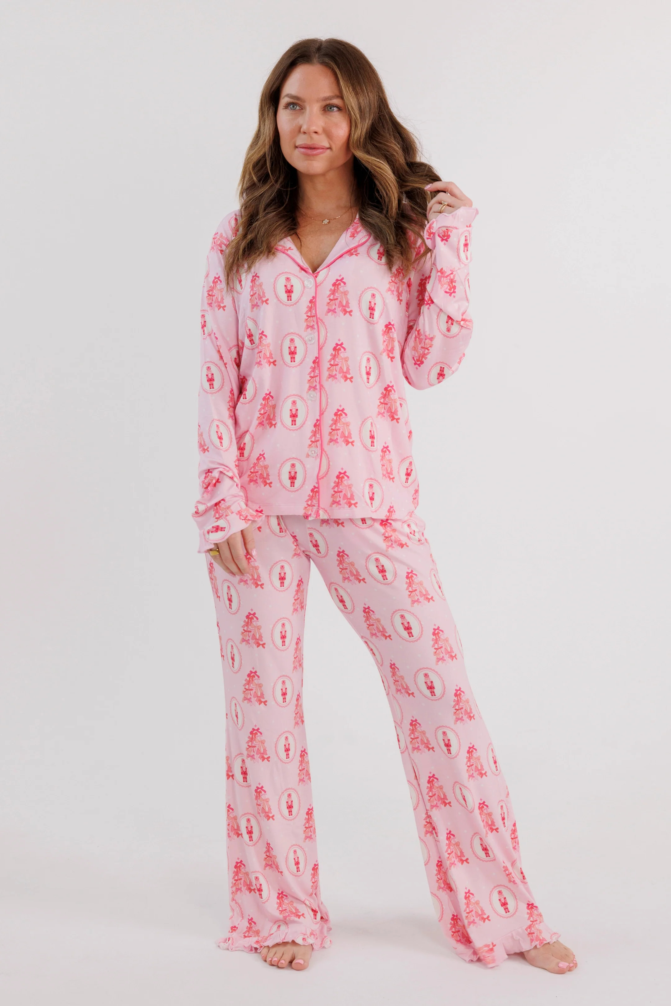 Wrapped in Bows Women's Long Sleeve Ruffle Set | Family Matching Pajama Sets | In My Jammers | In My Jammers