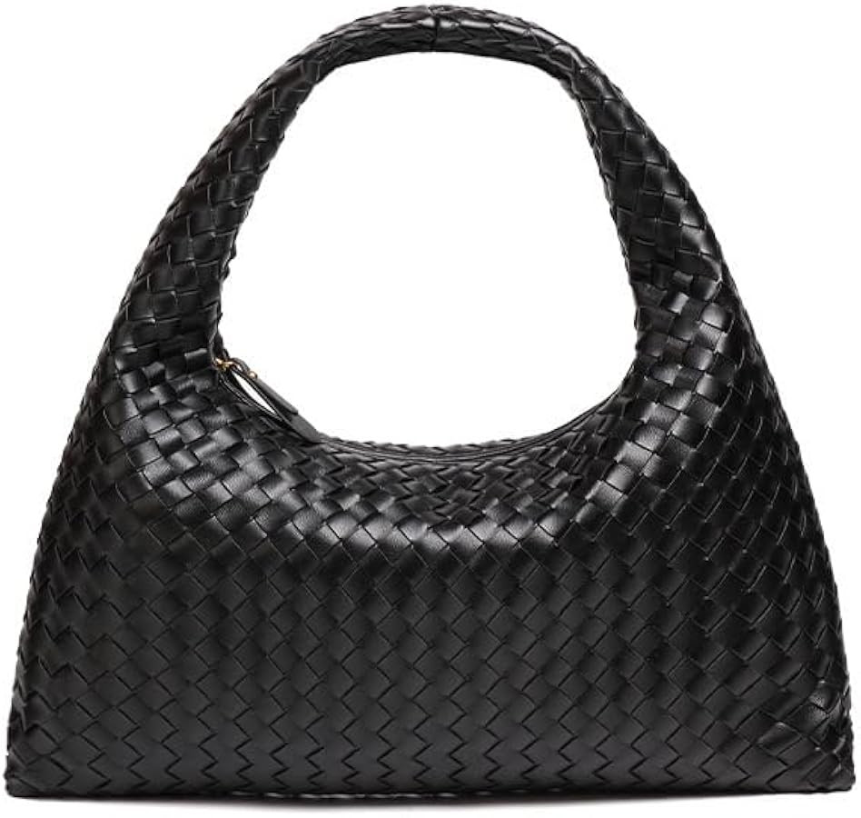 Large Clutch Purses for Women, Knoted Woven Top Handle Handbag for Women, Soft Leather Shoulder H... | Amazon (US)