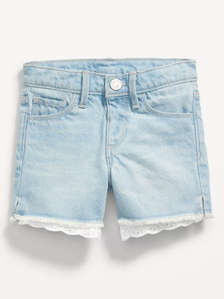 High-Waisted Exposed Lace-Pocket Jean Shorts for Toddler Girls | Old Navy (US)