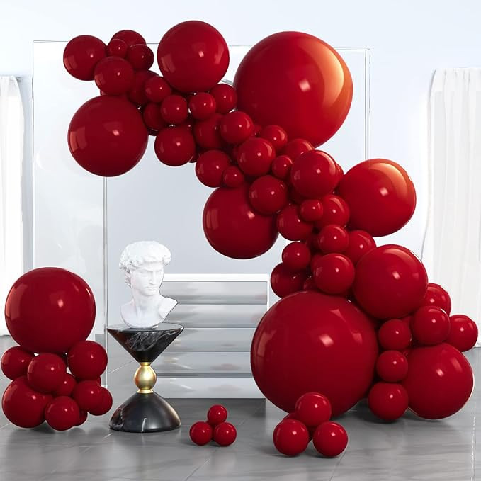 PartyWoo Maroon Balloons 100 pcs Different Sizes of 36 18 12 10 5 Inch Dark Red Burgundy Ruby Red... | Amazon (US)