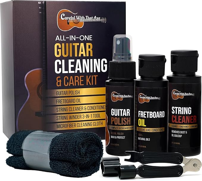 Guitar Cleaner Polish, String Cleaner, Winder and Fretboard Oil Care Kit | MADE IN USA | Guitar O... | Amazon (US)
