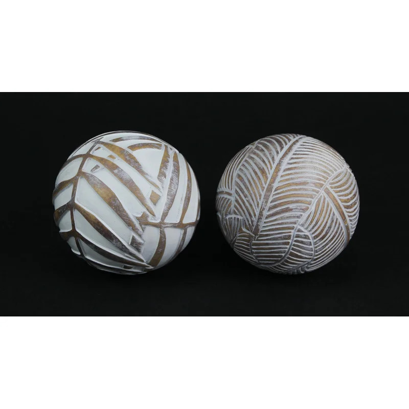 2 Piece Efird Tropical Leaf Ball Set | Wayfair North America