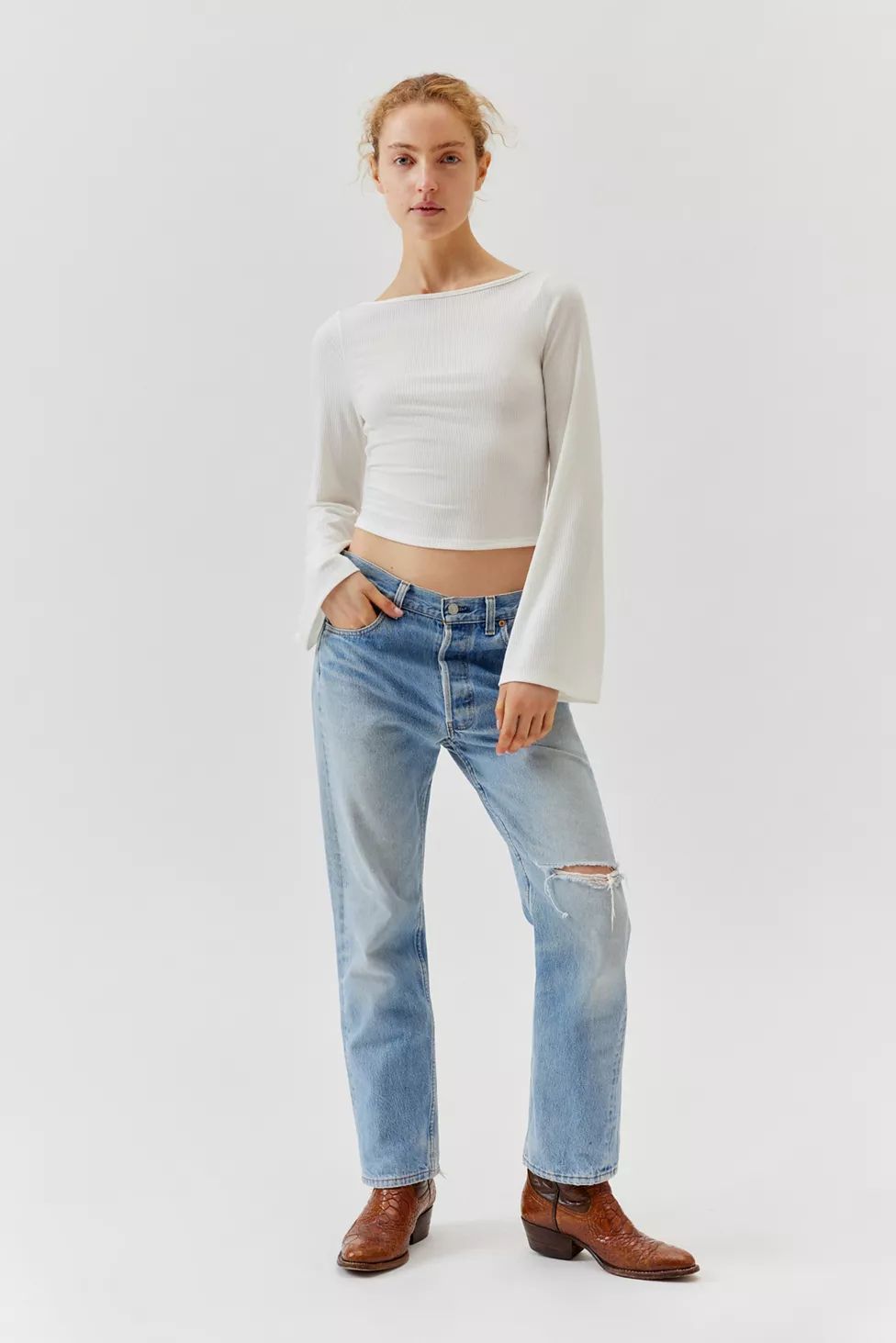 Urban Renewal Remnants Slinky Drippy Sleeve Top | Urban Outfitters (US and RoW)