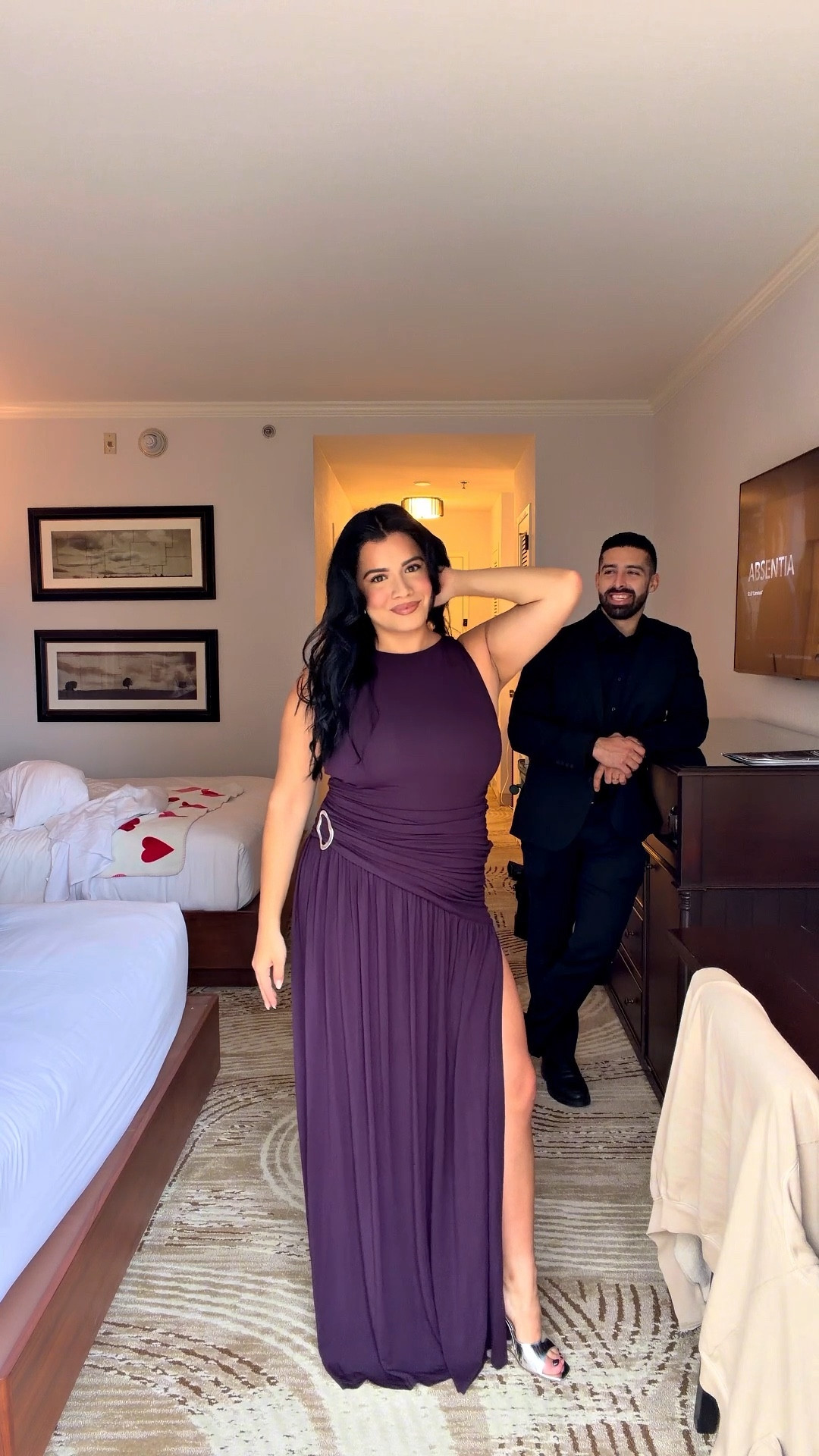 Wedding guest dress 💜 #yellowthelabel #rehearsaldinner #formaldress