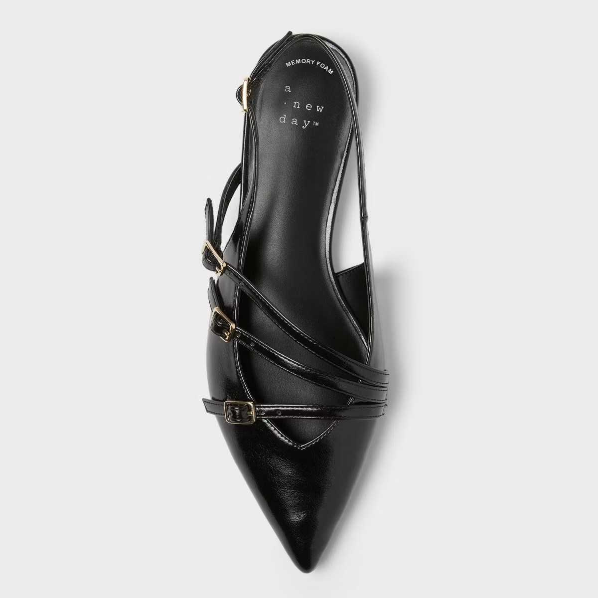 Women's Twiggy Multi Buckle Mini Heel Flats with Memory Foam Insole - A New Day™ | Target