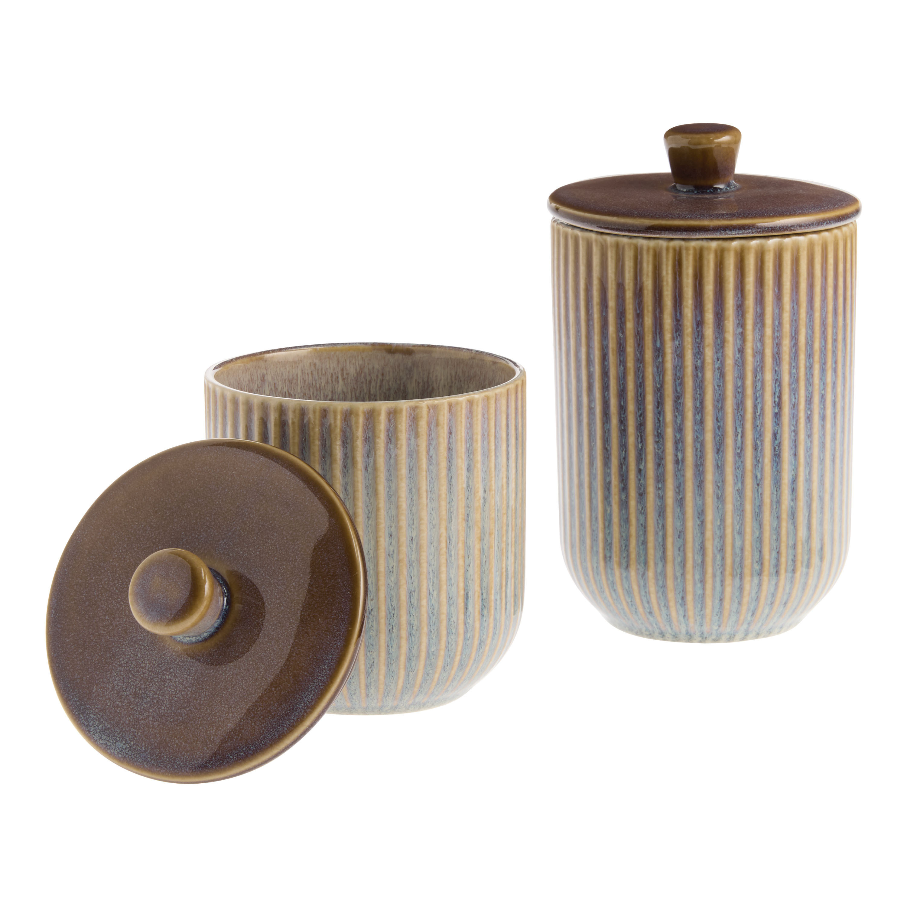 Purple and Amber Reactive Glaze Ceramic Storage Canister | World Market