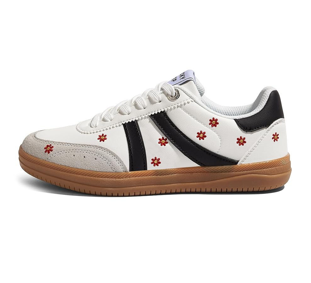 LUCKY STEP Women Classic Retro Tennis Sneakers Fashion Gum Sole Skate Casual Walking Shoe Anti Sl... | Amazon (US)