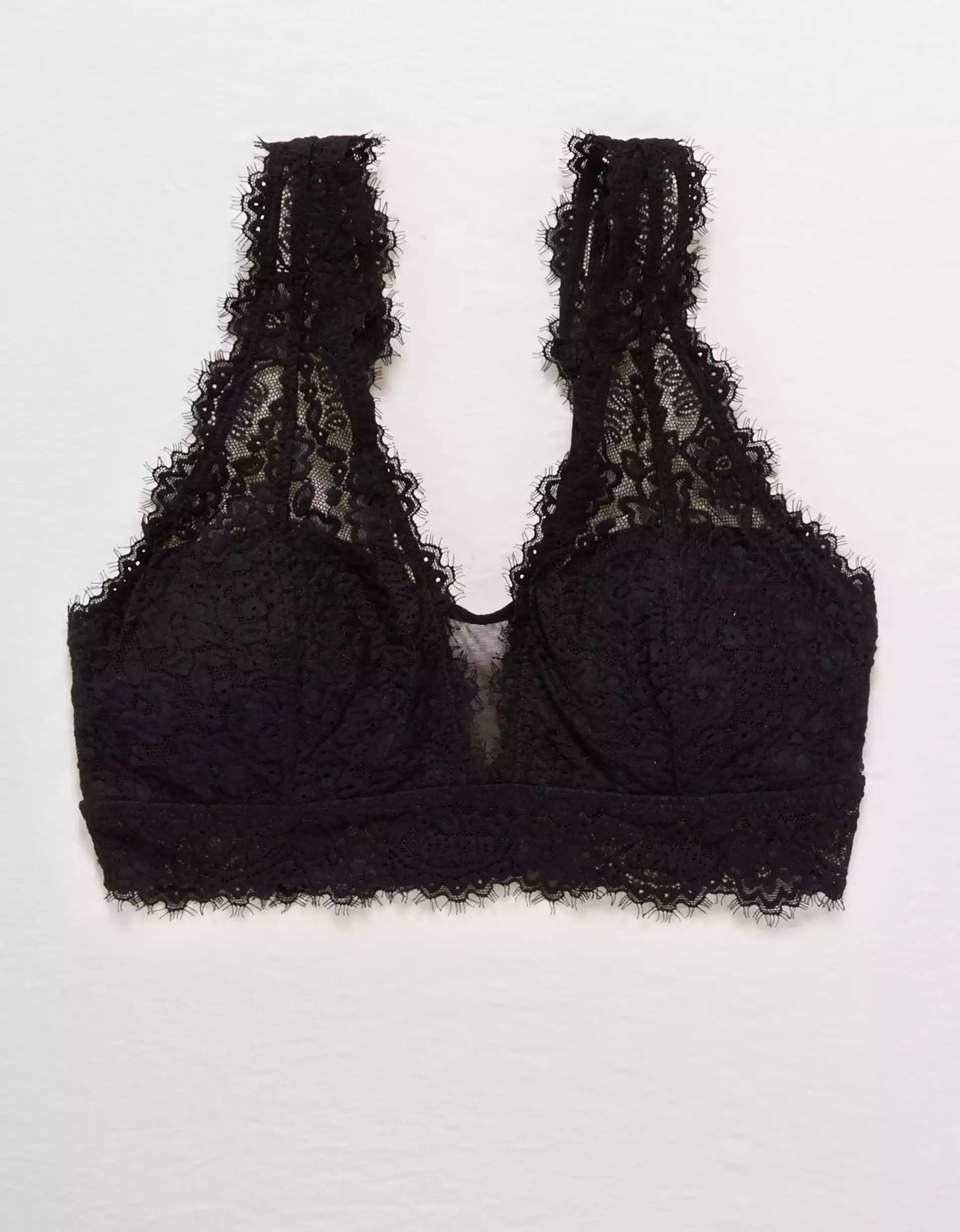 Aerie Romantic Lace Plunge Bralette | American Eagle Outfitters (US & CA)