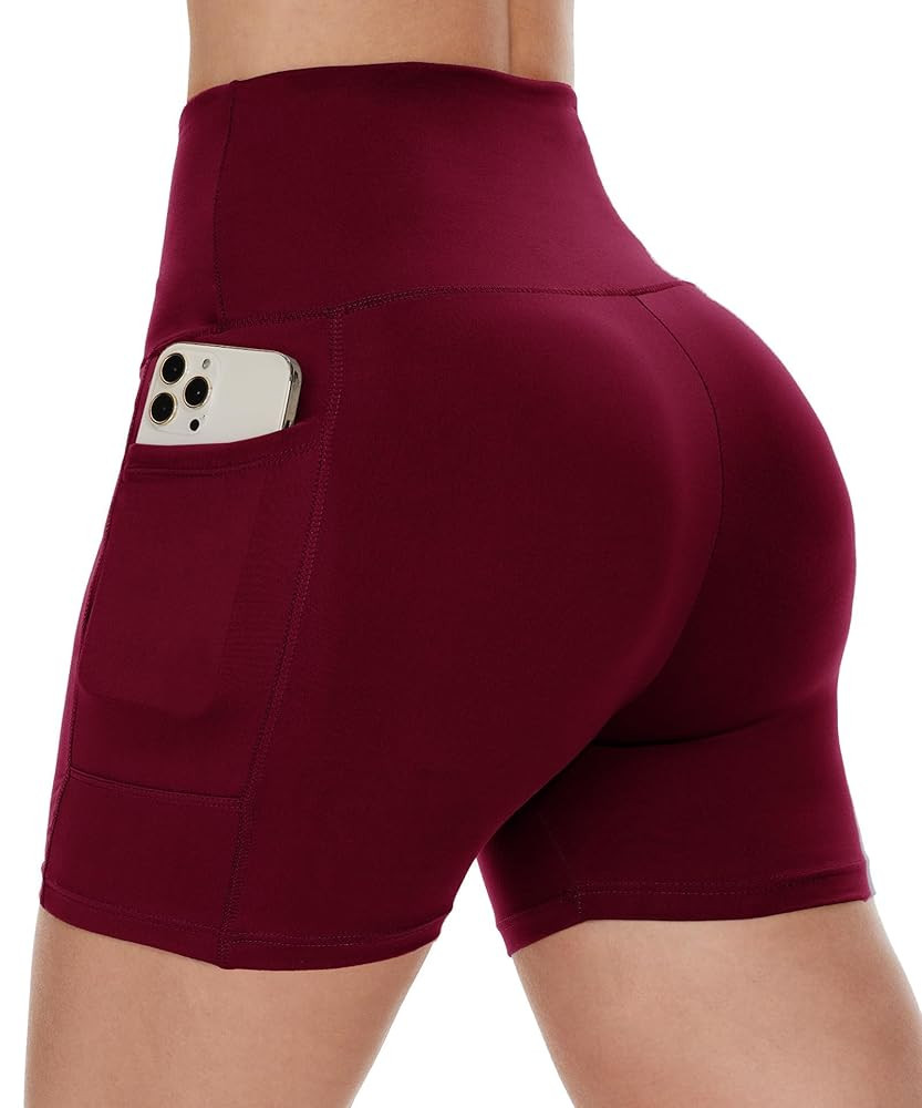 CAMPSNAIL Biker Shorts Women with Pockets - 3"/5"/8" High Waisted Workout Spandex Tummy Control G... | Amazon (US)