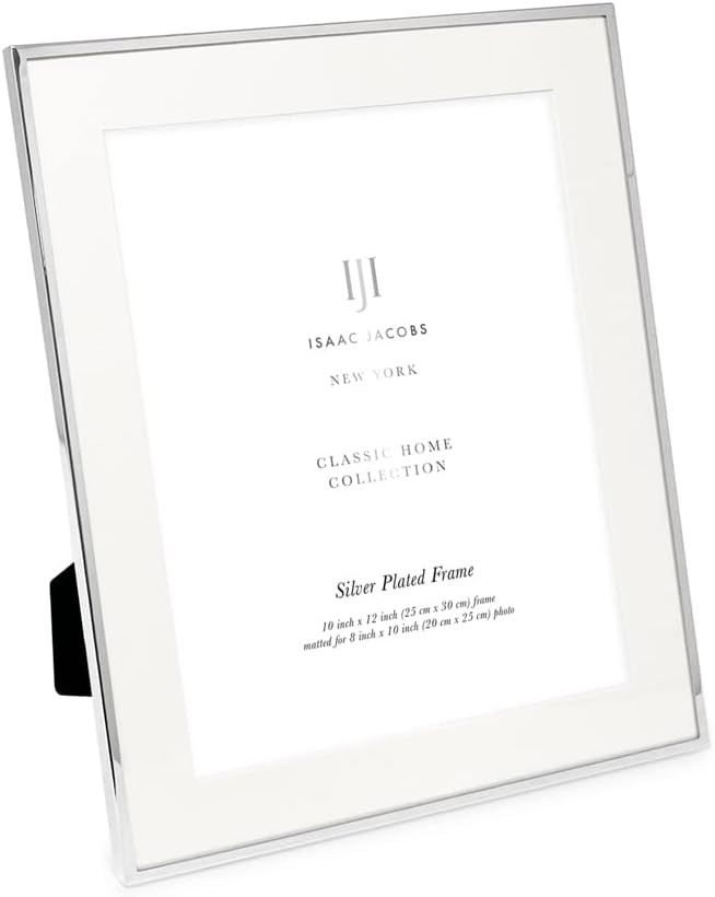 Isaac Jacobs 10x12 (Matted 8x10) Silver Classic Metal Picture Frame w/Easel | Classic Metal Photo... | Amazon (US)