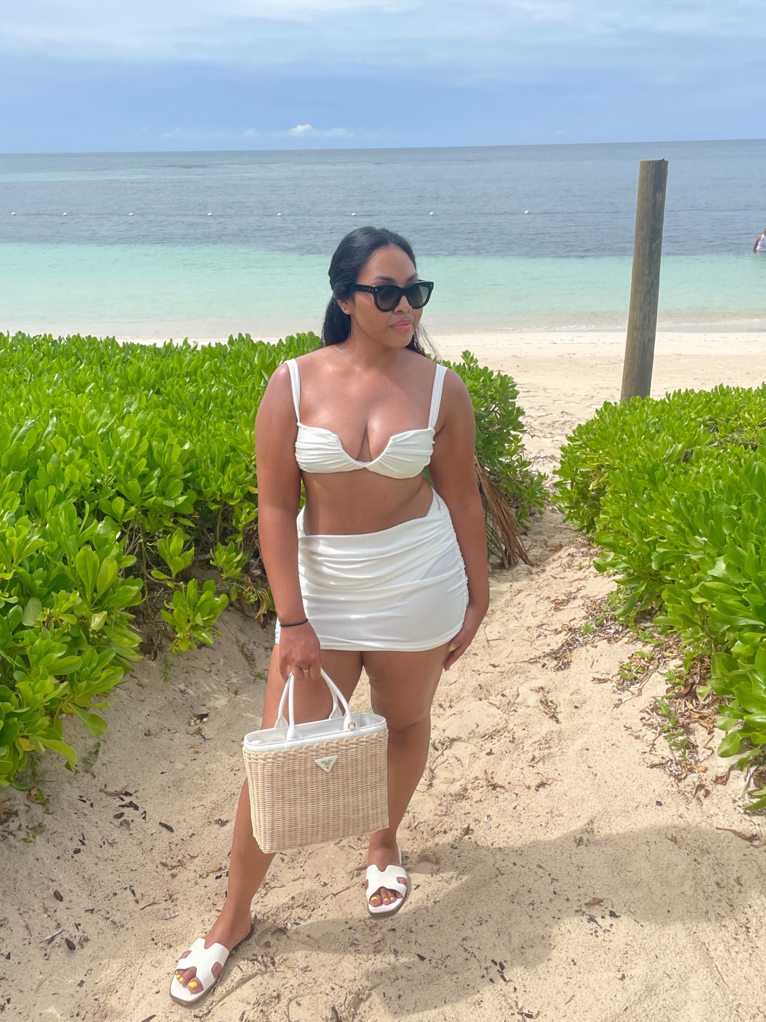 Swimsuit and cover up is Divino Swim but here are some similar ones! 