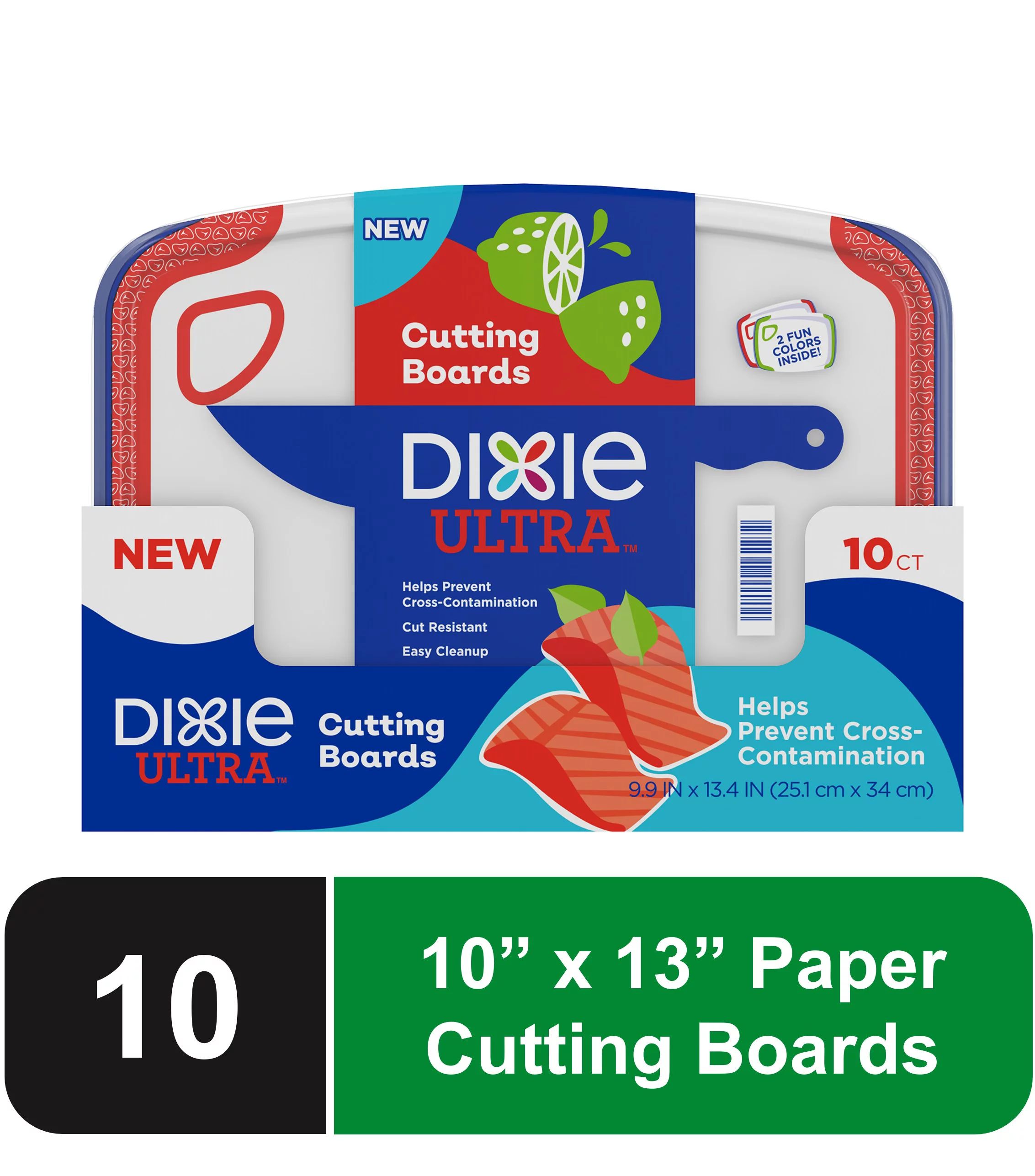 Dixie Ultra Disposable Paper Cutting Boards, 10-Count 10” x 13” Large Boards for Kitchen Meal... | Walmart (US)