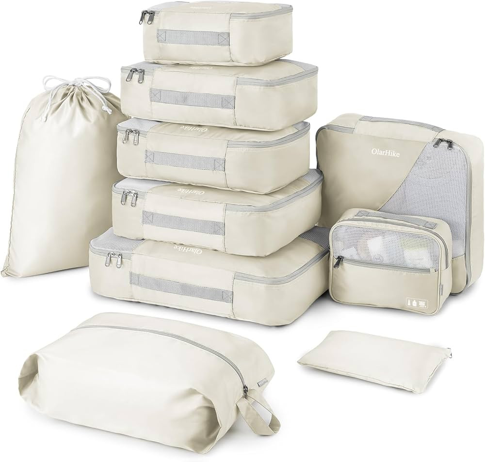 OlarHike Travel Essentials ALL INCLUDED 10 Set Durable Packing Cubes for Suitcases, UPGRADED Anti... | Amazon (US)
