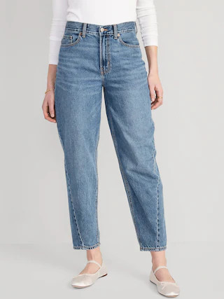 Extra High-Waisted Non-Stretch Balloon Ankle Jeans for Women | Old Navy (CA)