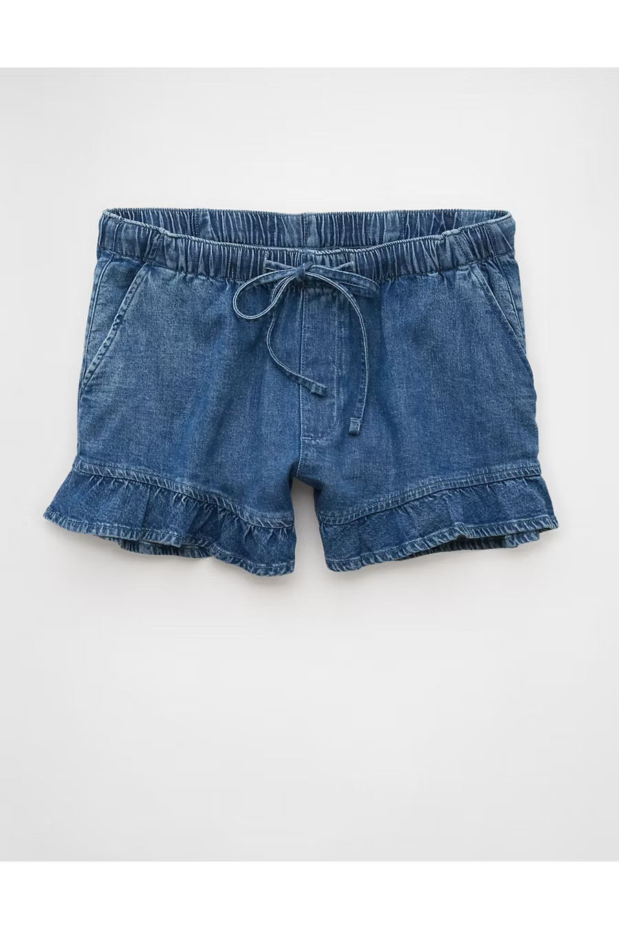 AE Stretch Ruffle Short Women's Medium Indigo L | American Eagle Outfitters (US & CA)