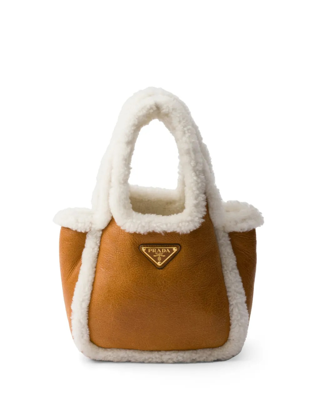 Prada Shearling Mini Bag | Brown | FARFETCH UK | Farfetch Global