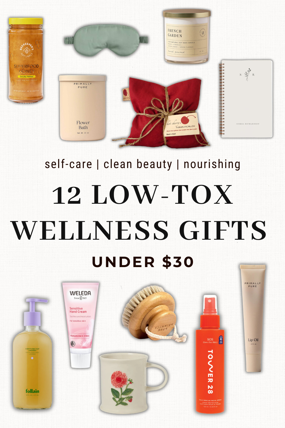 12 Low-Tox Wellness Gifts Under $30 🌿 Non-toxic and low-tox wellness gifts under $30 that support relaxation, recovery, and everyday well-being. These clean finds include soothing self-care essentials, natural wellness tools, and nourishing treats perfect for gifting or treating yourself. Budget-friendly and kind to both body and mind.  

 