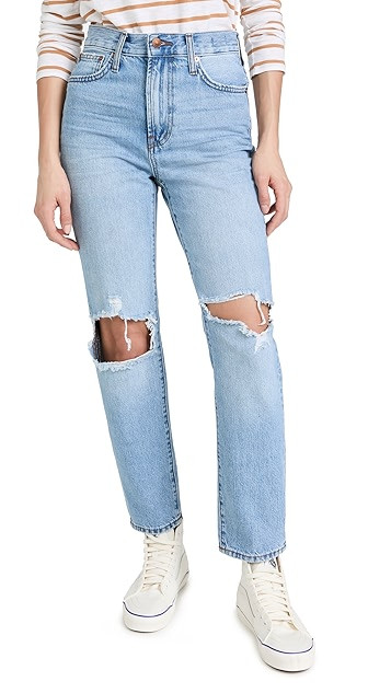 Perfect Vintage Straight Jeans in Danby Wash: Knee – Rip Edition | Shopbop