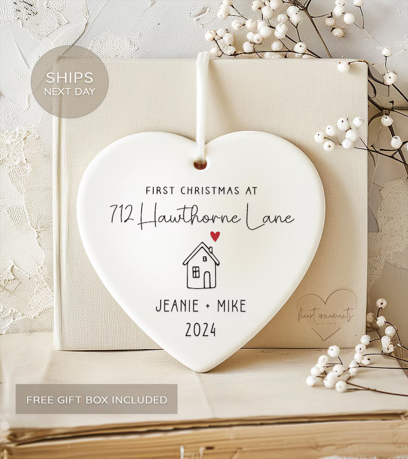 Personalized Our First Christmas at Ornament Cute Custom Address Christmas Ornament With Names Ou... | Etsy (US)