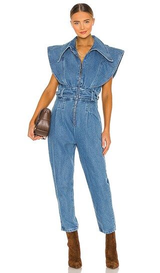 IORANE Blue Jeans Jumpsuit in Blue. - size S (also in XS) | Revolve Clothing (Global)