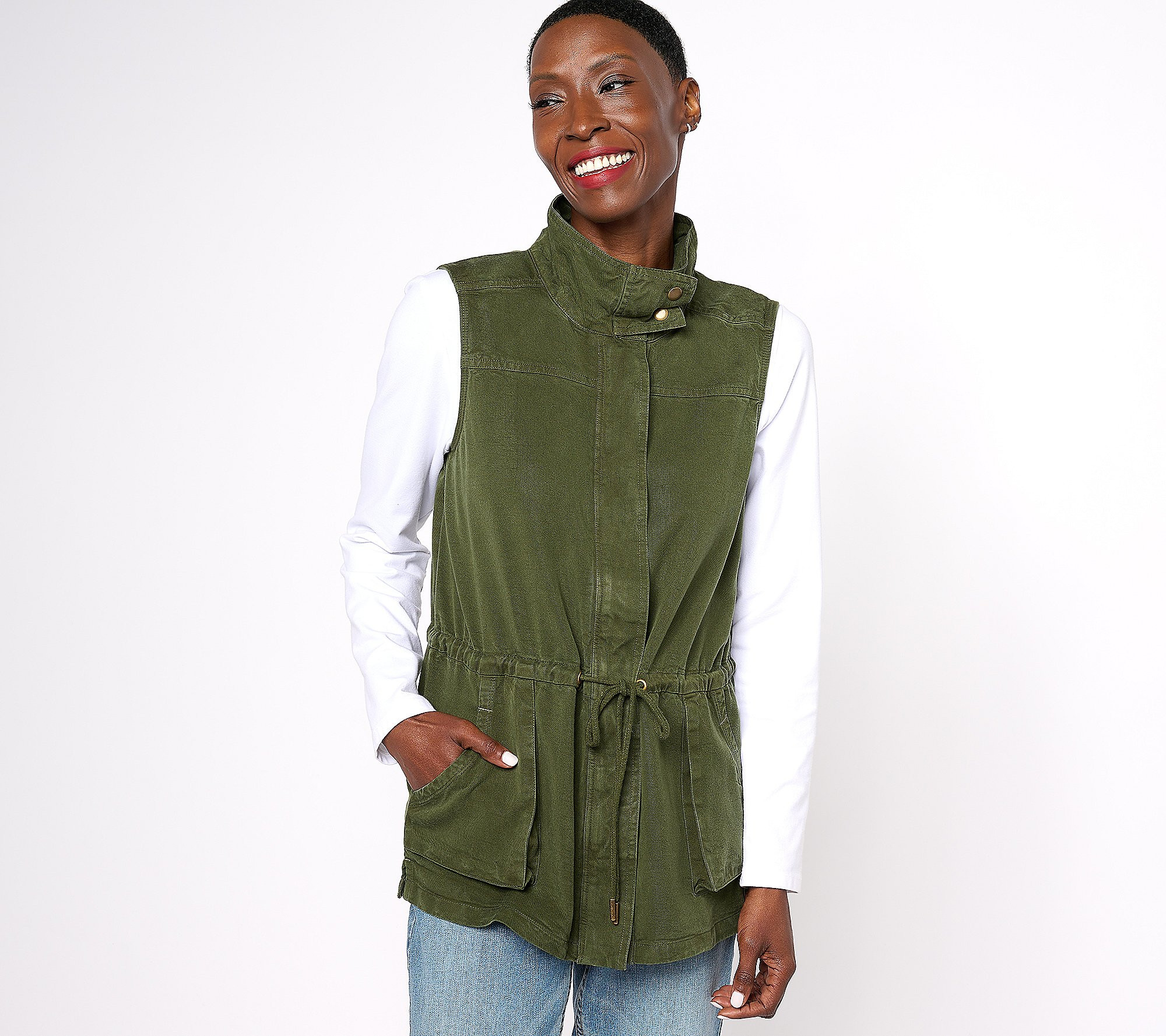 AnyBody Cargo Vest with Pockets | QVC