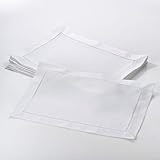 SARO LIFESTYLE White Placemat with Hemstitched Border 14"x20" Oblong, 12 Ct, 14" x 20", Count | Amazon (US)