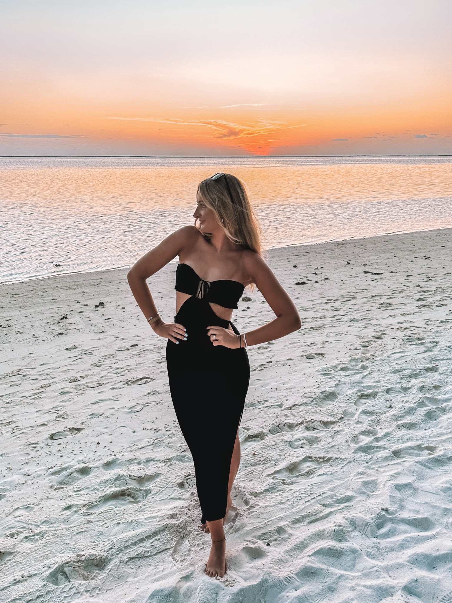 Black dress, vacation, look, slit cut out dress, little black dress, vacation, outfit, idea, Maldives, outfit, honeymoon outfit, date night look 

#LTKtravel