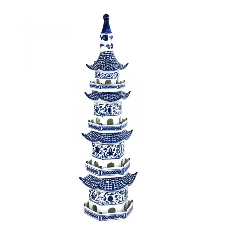 Large Blue and White Pagoda | The Enchanted Home