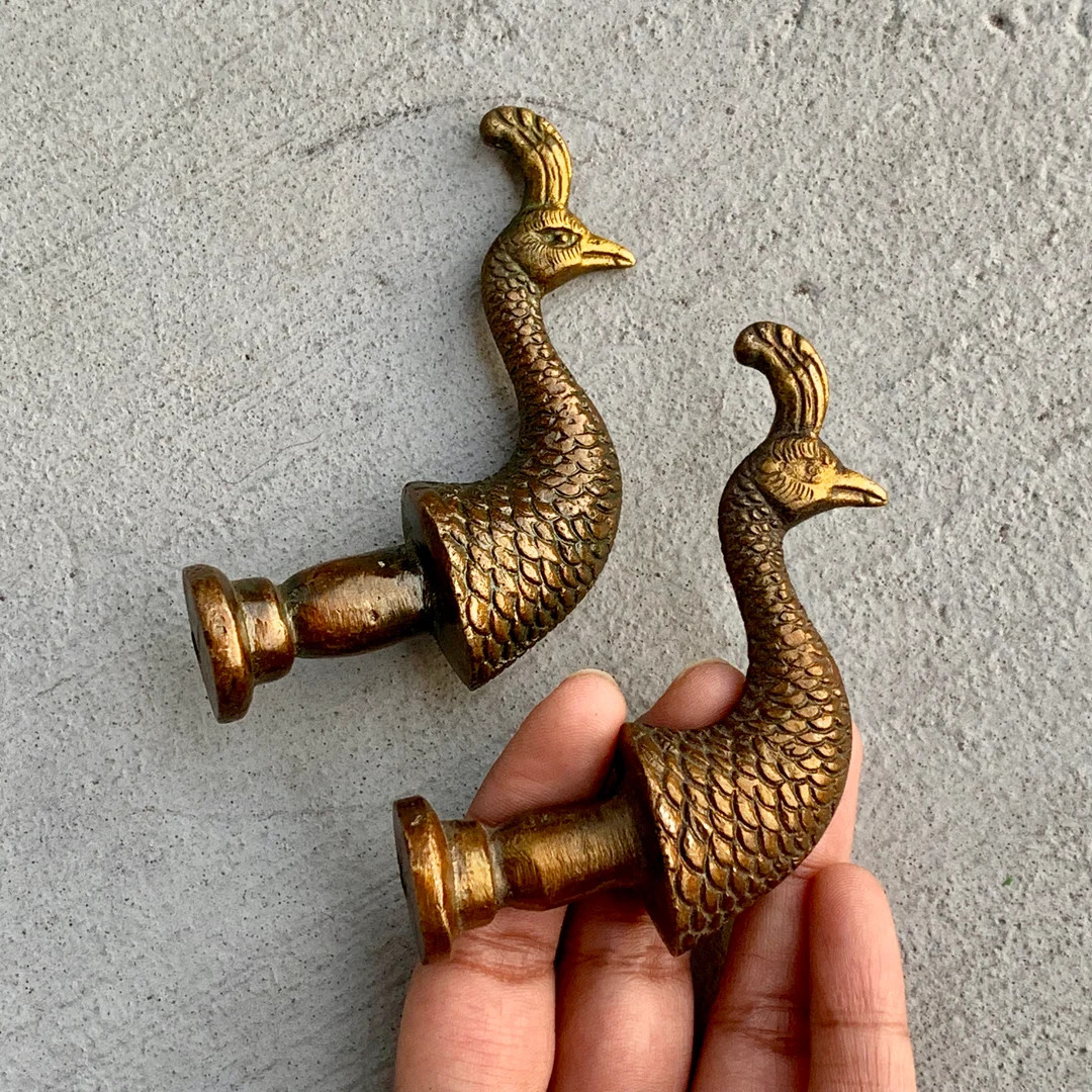Vintage Knobs, Peacock Antique Bronze Dresser Drawer Cabinet Pulls and Knobs, Decorative Mid Cent... | Etsy (US)